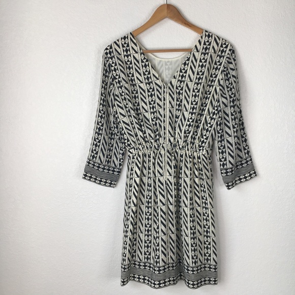 Madewell Silk Geometric Striped Dress - Picture 9 of 9